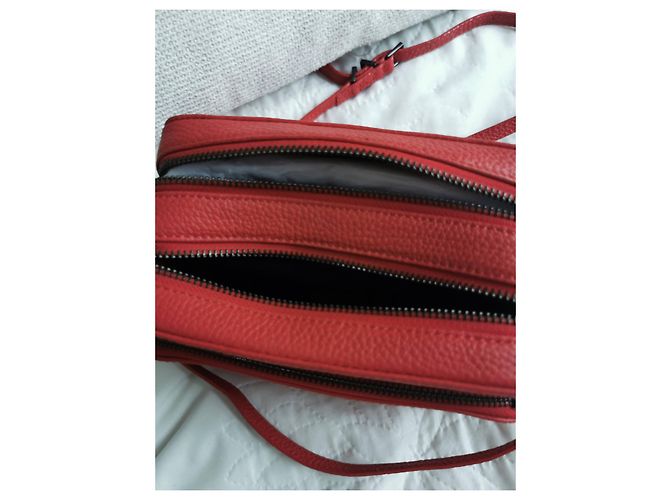 Bolsa camera Zadig & Voltaire em couro granulado vermelho - vista 10