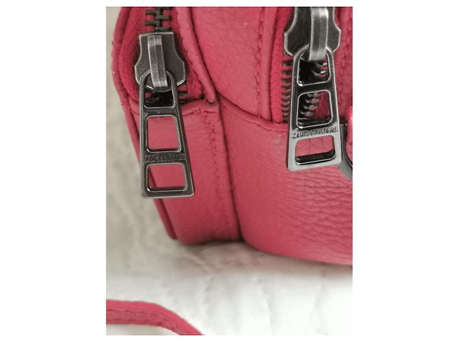 Bolsa camera Zadig & Voltaire em couro granulado vermelho - vista 11