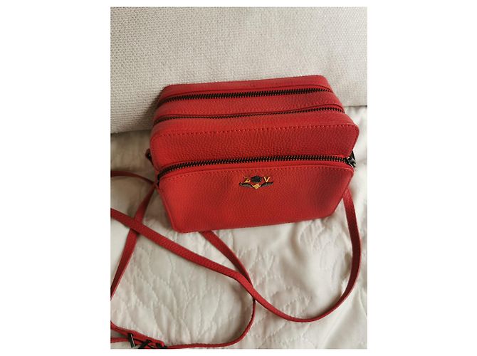 Bolsa camera Zadig & Voltaire em couro granulado vermelho - vista 12