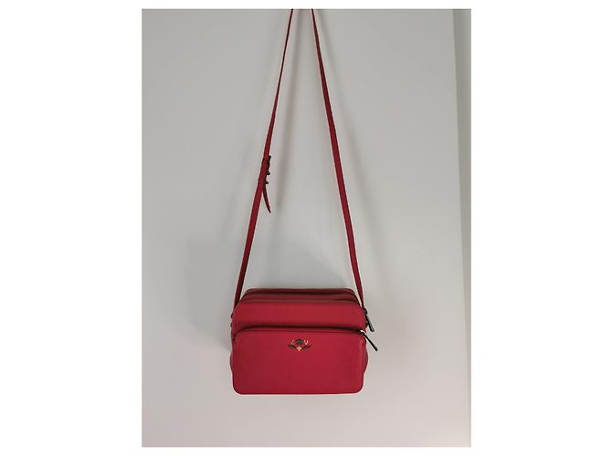 Bolsa camera Zadig & Voltaire em couro granulado vermelho - vista 13