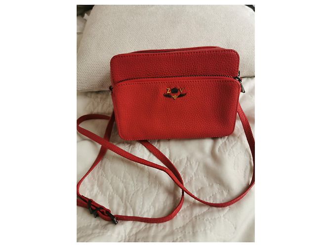 Bolsa camera Zadig & Voltaire em couro granulado vermelho - vista 14