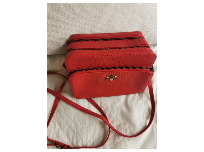 Bolsa camera Zadig & Voltaire em couro granulado vermelho - vista 2