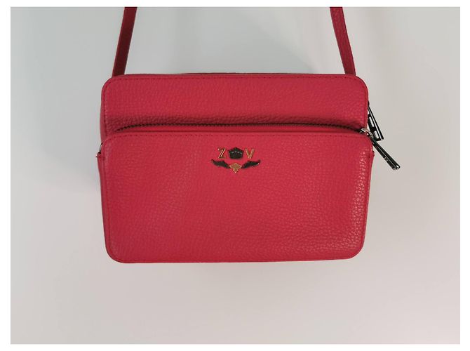 Bolsa camera Zadig & Voltaire em couro granulado vermelho - vista 3