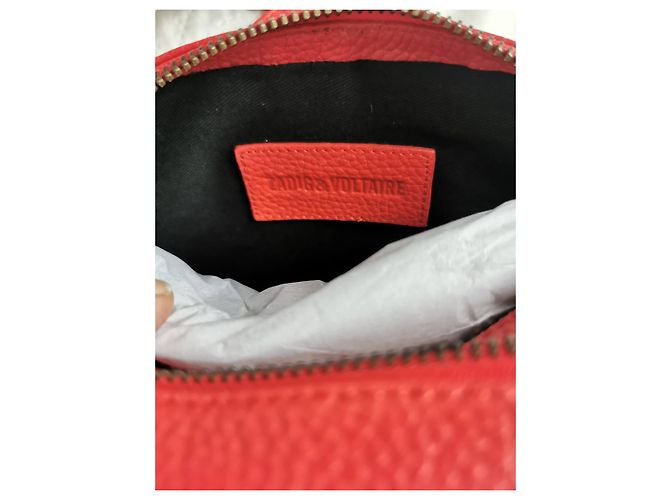 Bolsa camera Zadig & Voltaire em couro granulado vermelho - vista 6