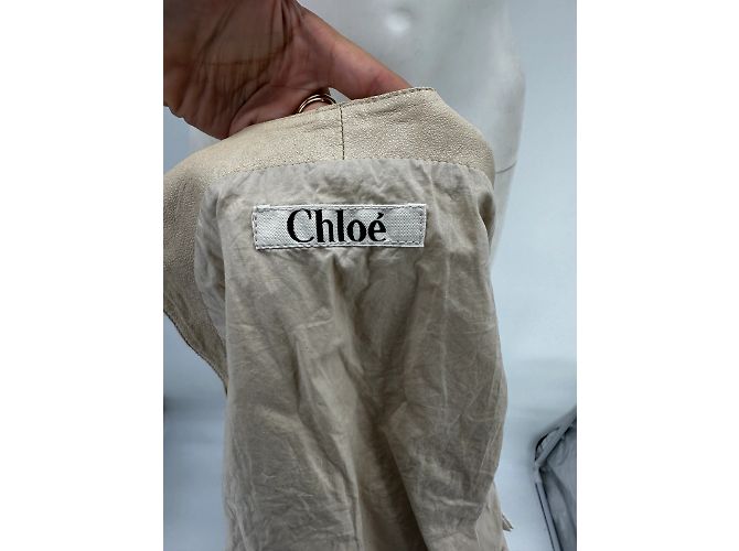 Chloé parte superior T.International S Cuero Blanco - vista 4