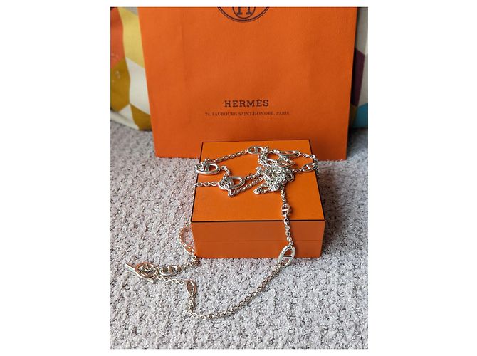 Hermès Farandole 120 Collana Lunga cm Argento 925 borsa a scatola H104568B Silver hardware - vista 14