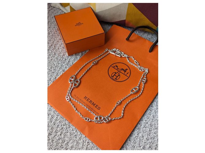 Hermès Farandole 120 Collana Lunga cm Argento 925 borsa a scatola H104568B Silver hardware - vista 2