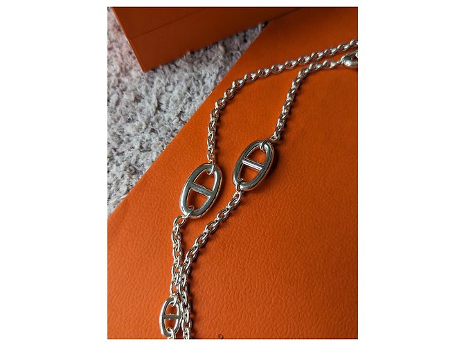 Hermès Farandole 120 Collana Lunga cm Argento 925 borsa a scatola H104568B Silver hardware - vista 5