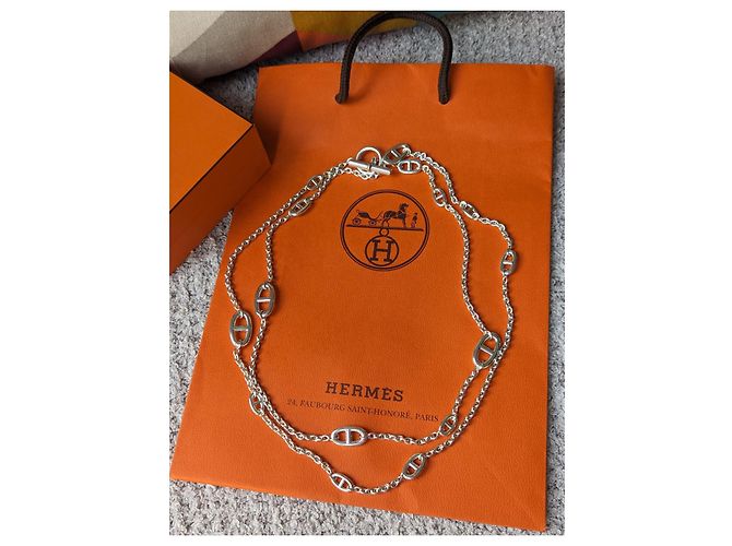 Hermès Farandole 120 Collana Lunga cm Argento 925 borsa a scatola H104568B Silver hardware - vista 6