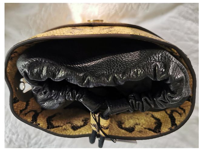 Furla Beuteltasche aus Leder Python Print gelb schwarz Python drucken - Ansicht 17