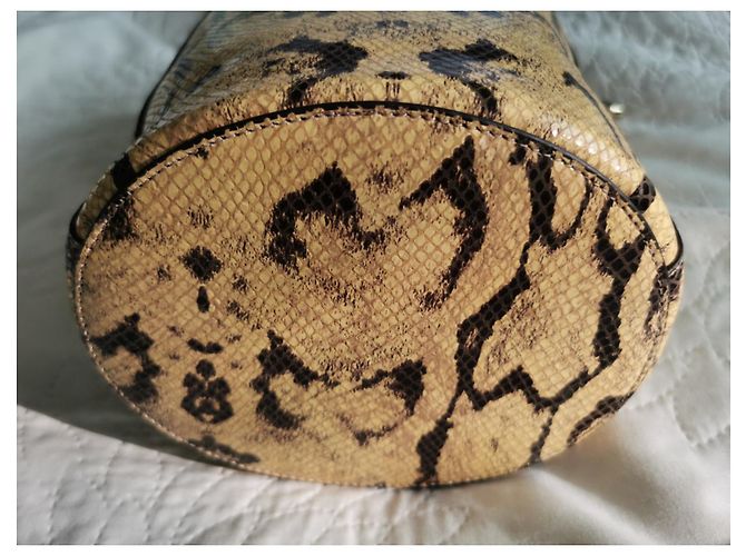 Furla Beuteltasche aus Leder Python Print gelb schwarz Python drucken - Ansicht 6