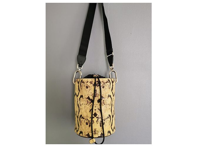 Furla Beuteltasche aus Leder Python Print gelb schwarz Python drucken - Ansicht 8