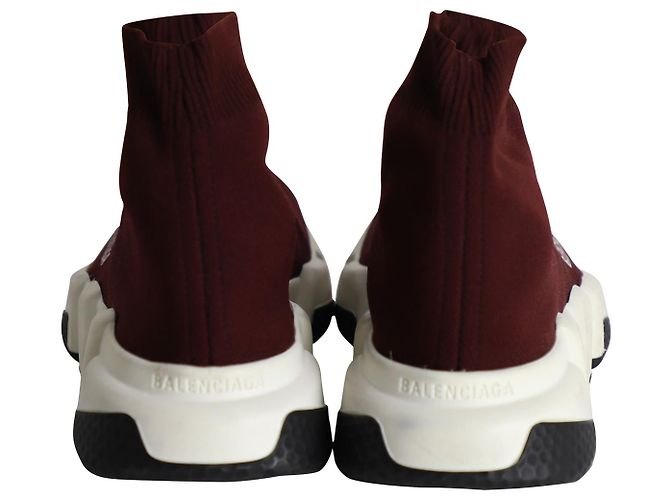 Balenciaga Baskets Speed en Polyester Bordeaux - vue 4