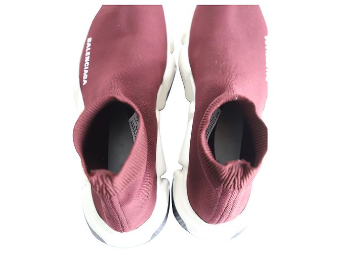 Balenciaga Baskets Speed en Polyester Bordeaux - vue 5