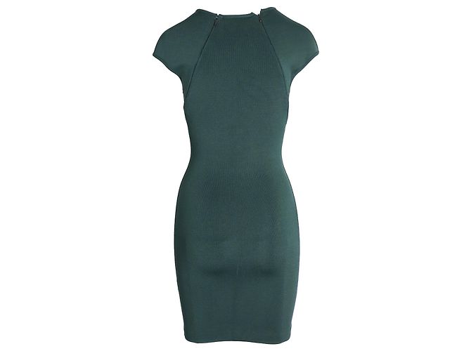 Vestido Bodycon Alexander Wang com manga curta em viscose verde - vista 3