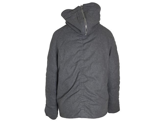 Acne Studios Chaqueta de invierno acolchada con capucha Asa en lana gris - vista 2