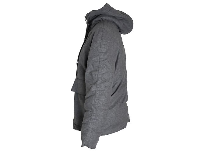 Acne Studios Chaqueta de invierno acolchada con capucha Asa en lana gris - vista 3