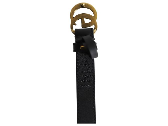 Gucci Gürtel mit GG Marmont-Schnalle 75 in schwarzem Leder - Ansicht 4