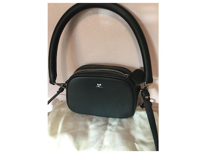 Borsa a tracolla Courreges in pelle nera Nero - vista 2