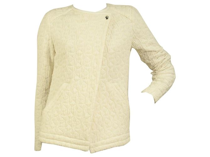 IRO Heddi Cream Textured Fabric Snap Button  Cardigan Jacket size 36 - view 6