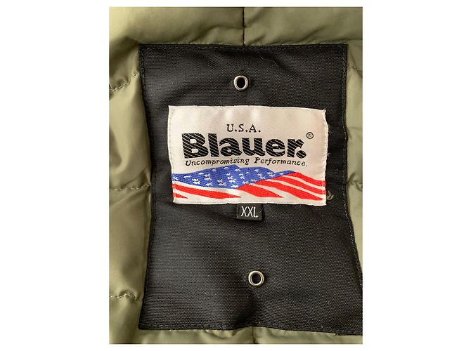 Blauer Abrigo de plumas en negro - vista 4