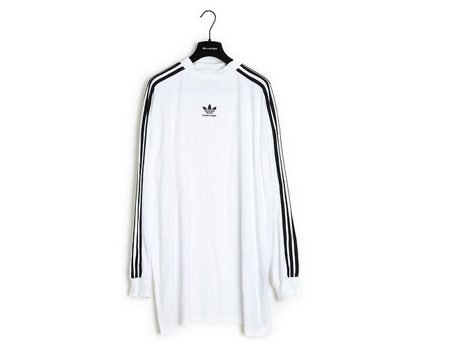 Balenciaga X Adidas oversized denim jacket and three-stripe top Black - view 6