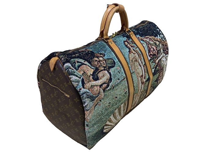 Abbesses Louis Vuitton Keepall 60 Botticelli "La Naissance de Venus" Marron Beige - vue 3