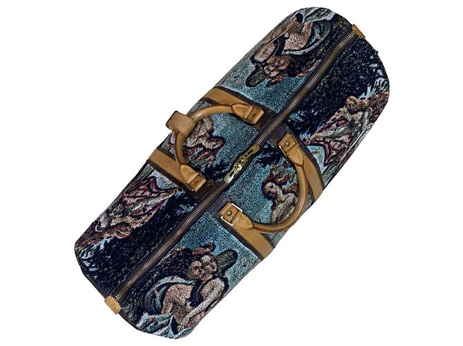 Abbesses Louis Vuitton Keepall 60 Botticelli "La Naissance de Venus" Marron Beige - vue 7