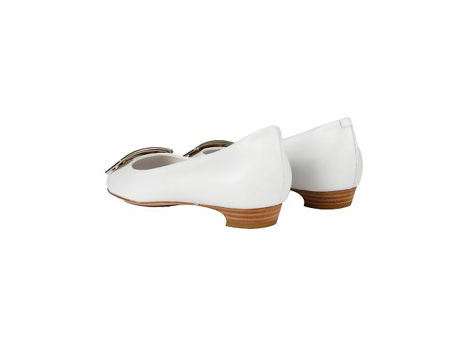 Roger Vivier Trompette Flats mit Metallschnalle Weiß - Ansicht 3