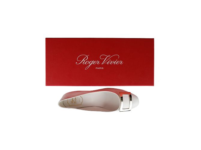 Roger Vivier Trompette Flats mit Metallschnalle Weiß - Ansicht 8