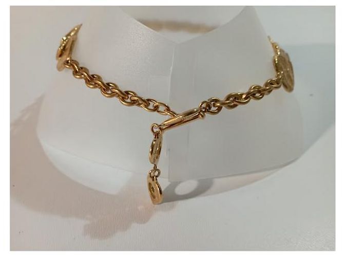 Collana Girocollo Yves Saint Laurent Cuori Articolati Dorati D'oro - vista 3