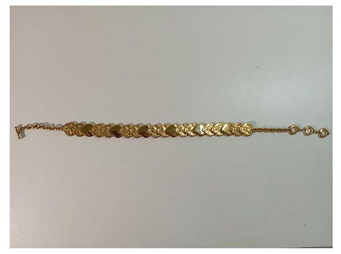 Collana Girocollo Yves Saint Laurent Cuori Articolati Dorati D'oro - vista 4