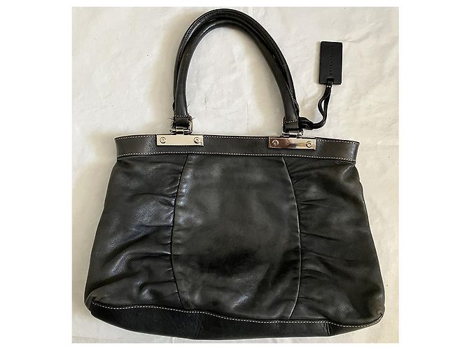 Autre Marque Borsa a spalla in pelle nero antracite - vista 2