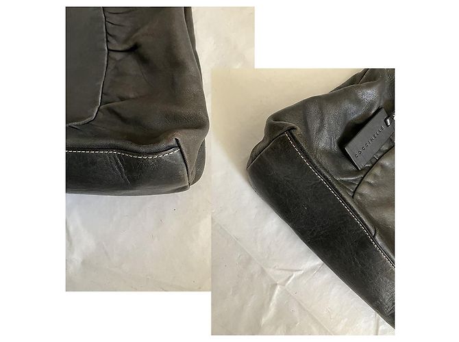 Autre Marque Borsa a spalla in pelle nero antracite - vista 3