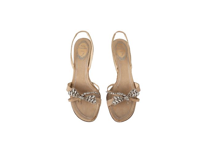 Sandali Slingback Rene Caovilla Firefly Beige - vista 2