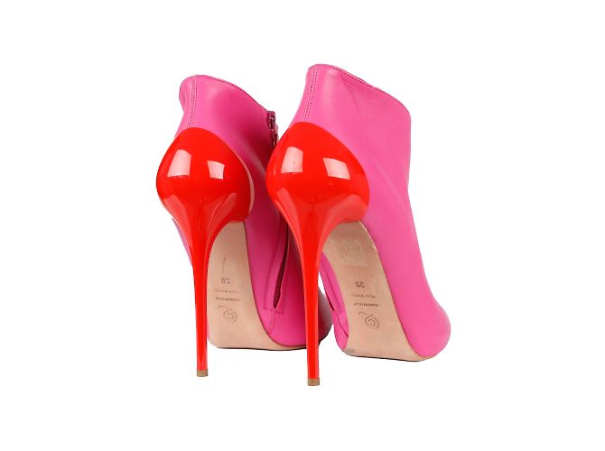 Alexander McQueen Botines Peeptoe Rosa - vista 4