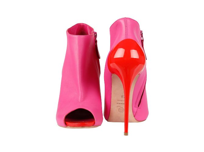 Alexander McQueen Botines Peeptoe Rosa - vista 5