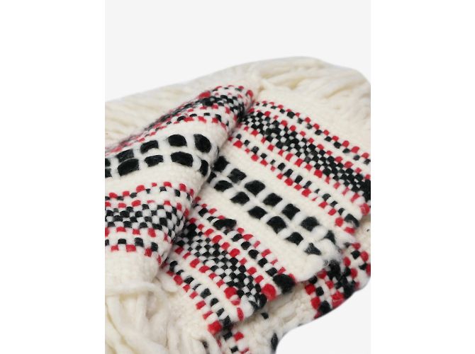 Gabriela Hearst Sciarpa in cashmere con frange color crema - vue 2