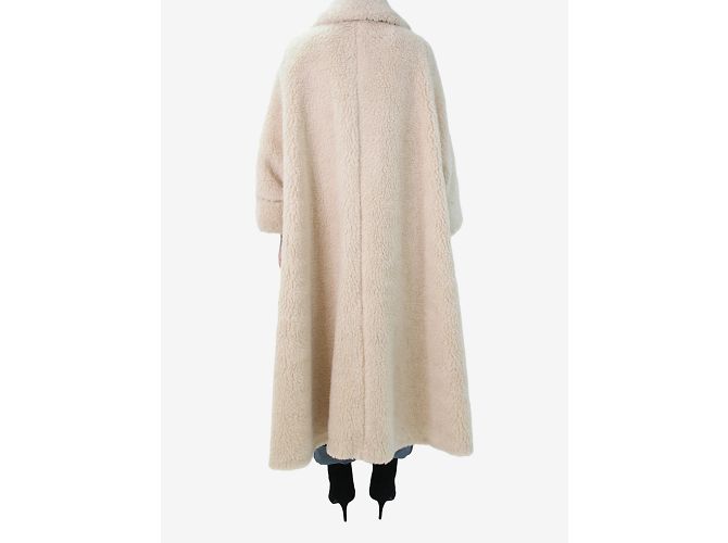 Autre Marque Neutraler Mantel aus Schaffellimitat – Größe UK 10 - Ansicht 2