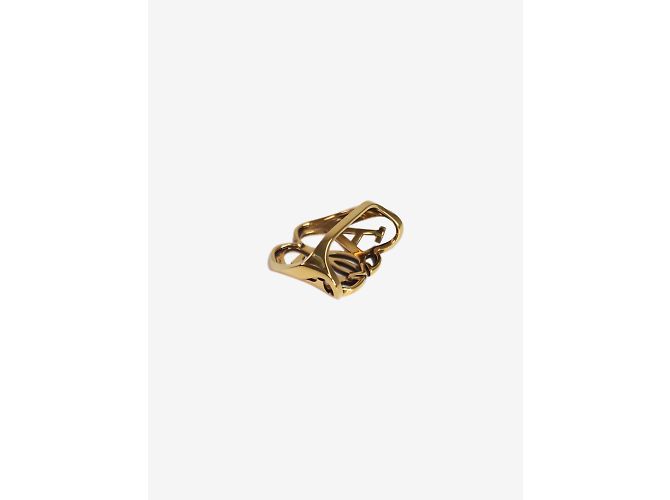 Alexander Mcqueen Anello foderato in oro marchiato - vista 2