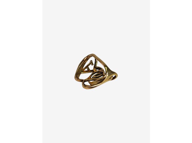 Alexander Mcqueen Anello foderato in oro marchiato - vista 4