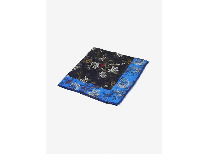 Dries Van Noten Blauer Schal mit Blumenmuster - Ansicht 5