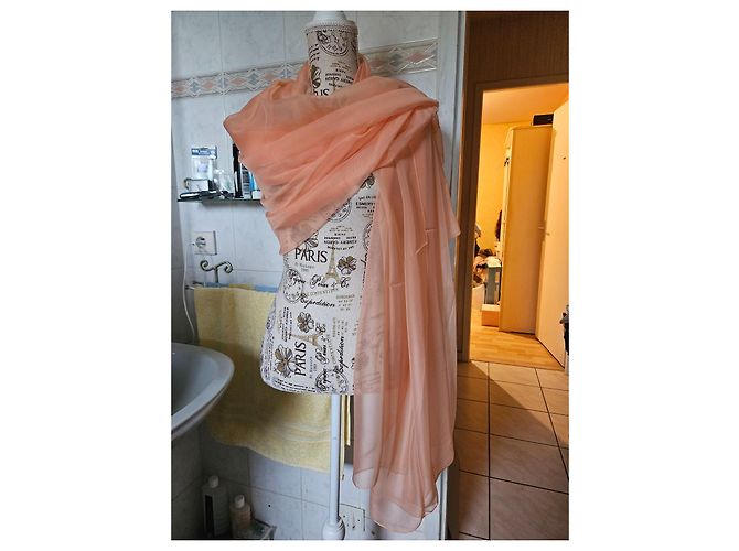 Autre Marque Estola de seda cor pêssego salmão Pescaria - vista 3