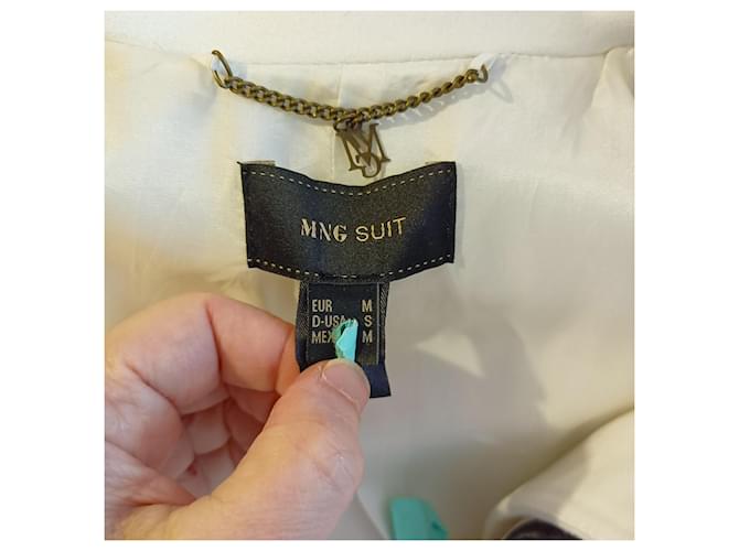 Autre Marque Abrigo Mango MGN Blanco de Algodón - vista 3