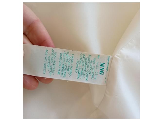 Autre Marque Abrigo Mango MGN Blanco de Algodón - vista 5