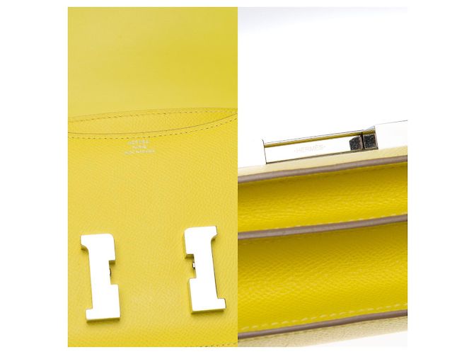 Hermès Sac HERMES Constance en Cuir Jaune - 101390 - vue 6