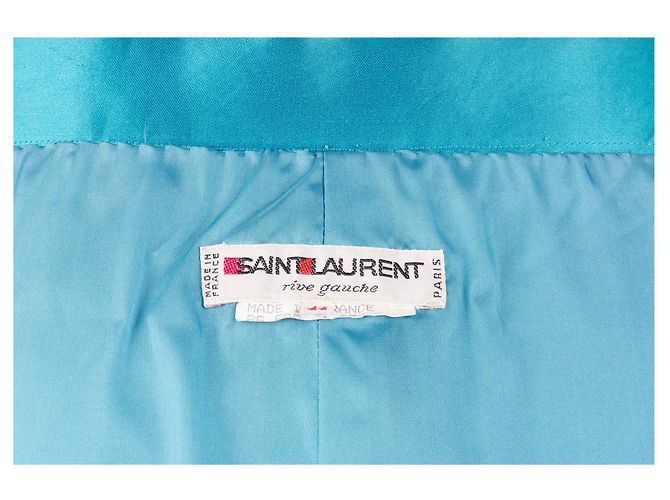 Yves Saint Laurent Rive Gauche Satin-Bleistiftrock Blau - Ansicht 6