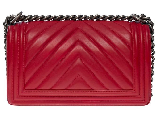 CHANEL Boy Bag in Red Leather - 101207 - view 3