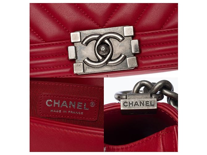 CHANEL Boy Bag in Red Leather - 101207 - view 6