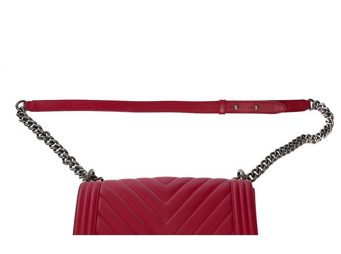 CHANEL Boy Bag in Red Leather - 101207 - view 9